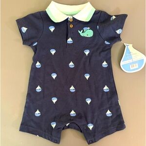 NWT Little Beginnings Boy's One Piece Short all Size 6-9 Months
Blue. No Hat